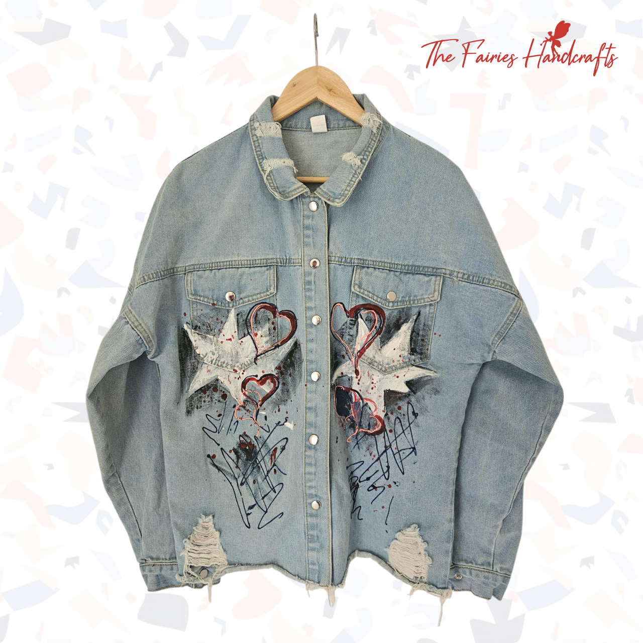 Pop Impact – Hand-Painted Denim Jacket
