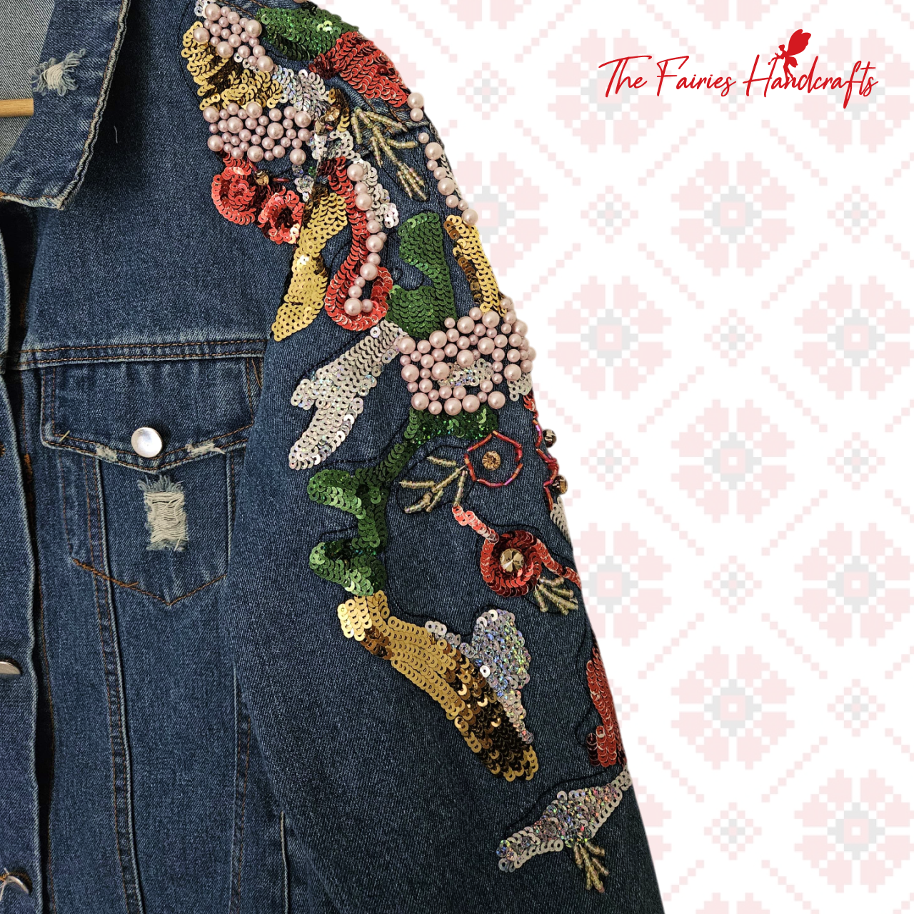 Maramureș Muse – Hand-Painted Denim Jacket