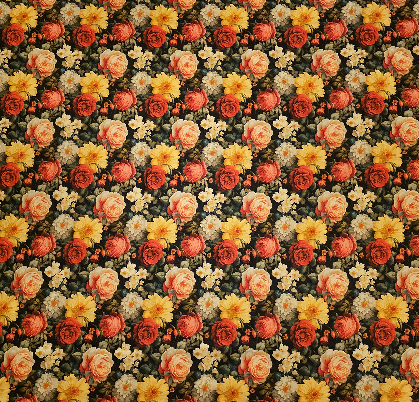 Garden Bloom Satin Cotton Bedding Set (Size Double)