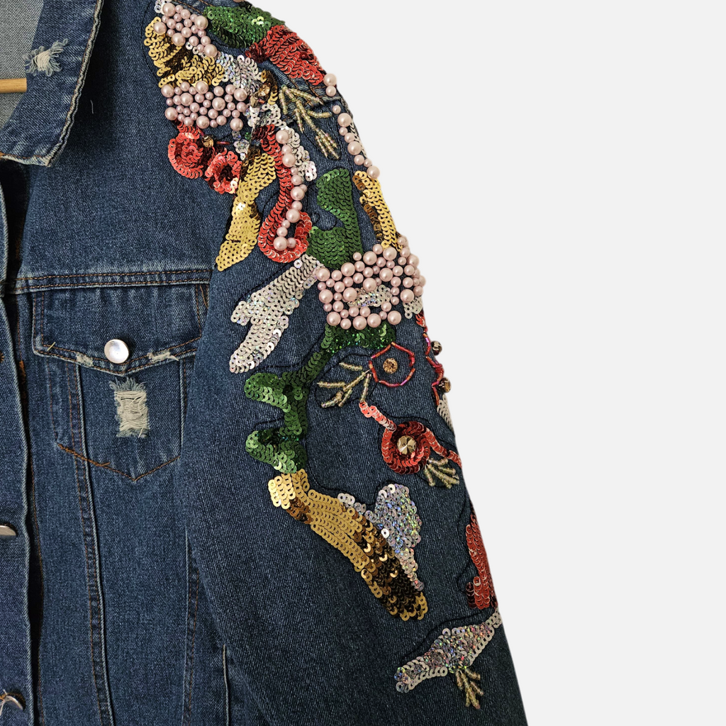Maramureș Muse – Hand-Painted Denim Jacket