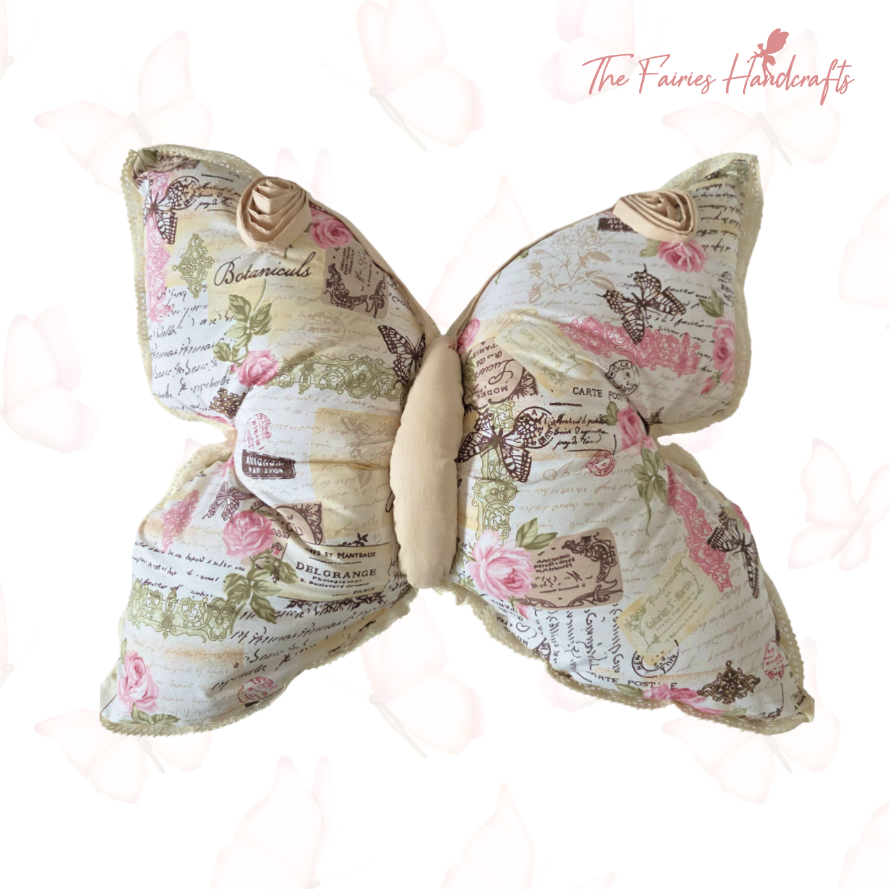 Handmade Butterfly-Shaped Decorative Pillow