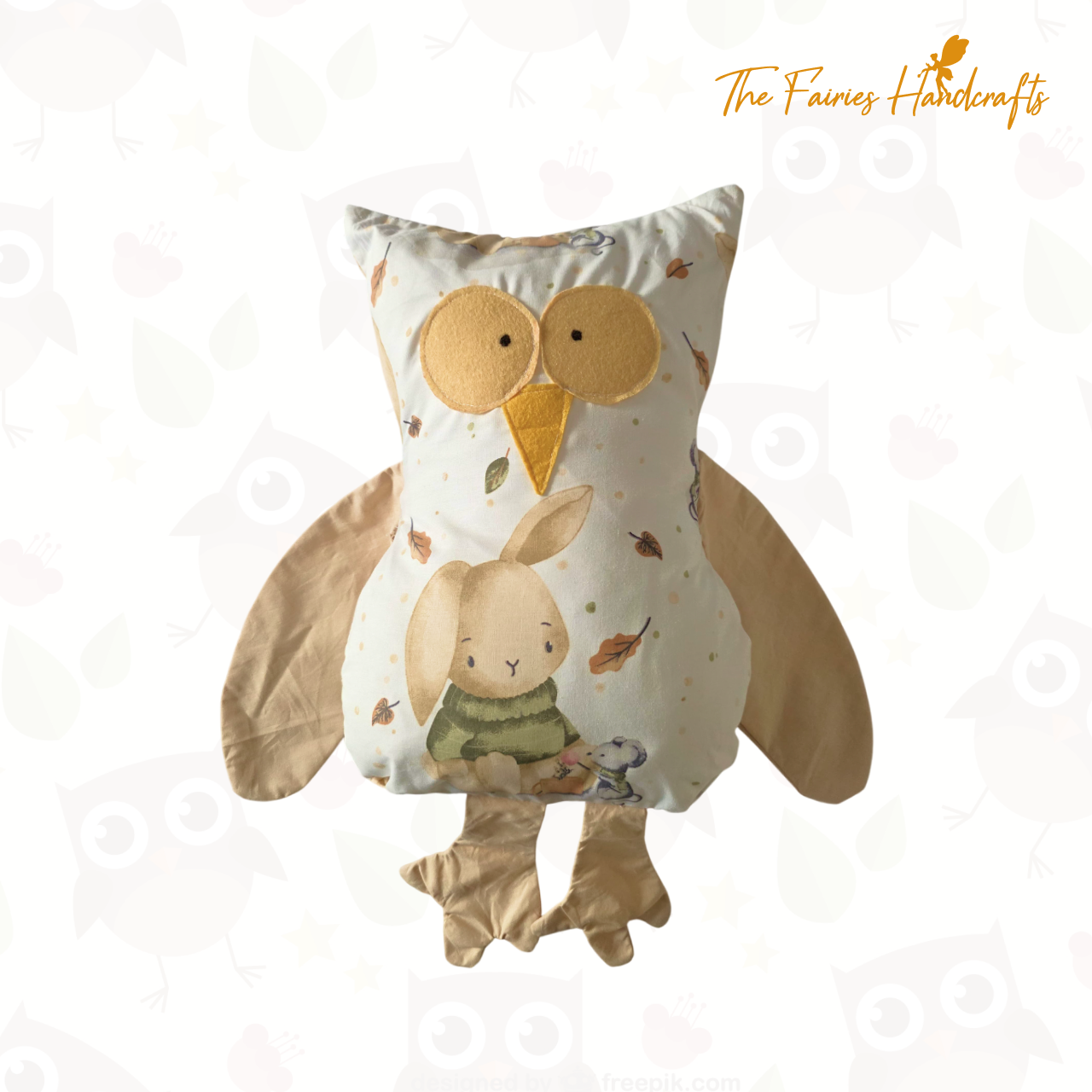 Woodland Owl – Cozy Handmade Plush Pillow