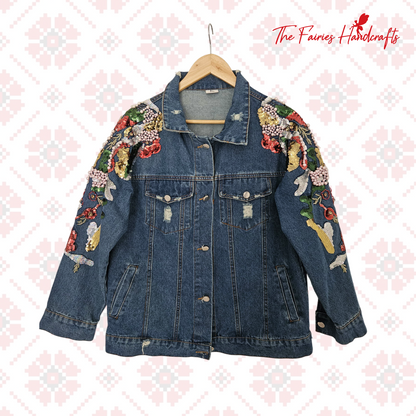 Maramureș Muse – Hand-Painted Denim Jacket