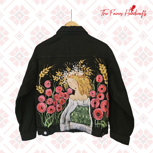 Flori de Câmp – Hand-Painted Denim Jacket
