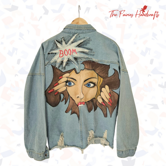 Pop Impact – Hand-Painted Denim Jacket