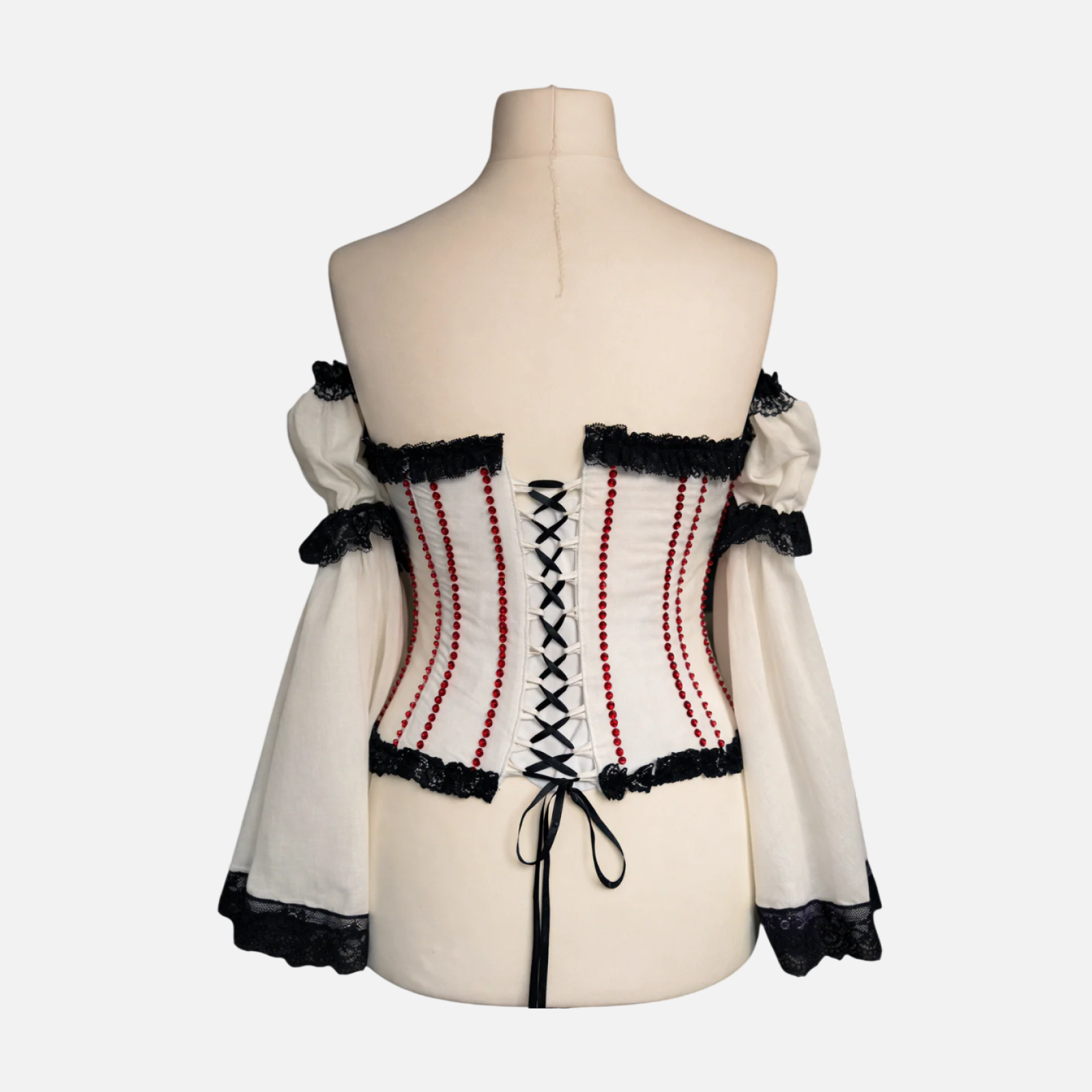 Handmade Corset Blouse with Crown Motif (M/L)