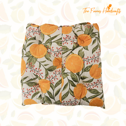 Handmade Cotton Chair Cushion – Citrus Bliss Design