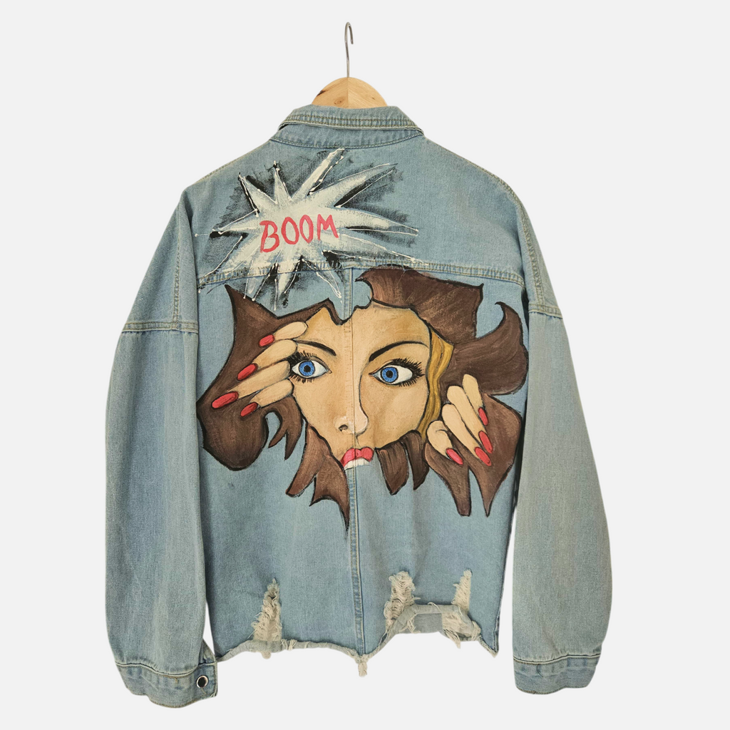 Pop Impact – Hand-Painted Denim Jacket