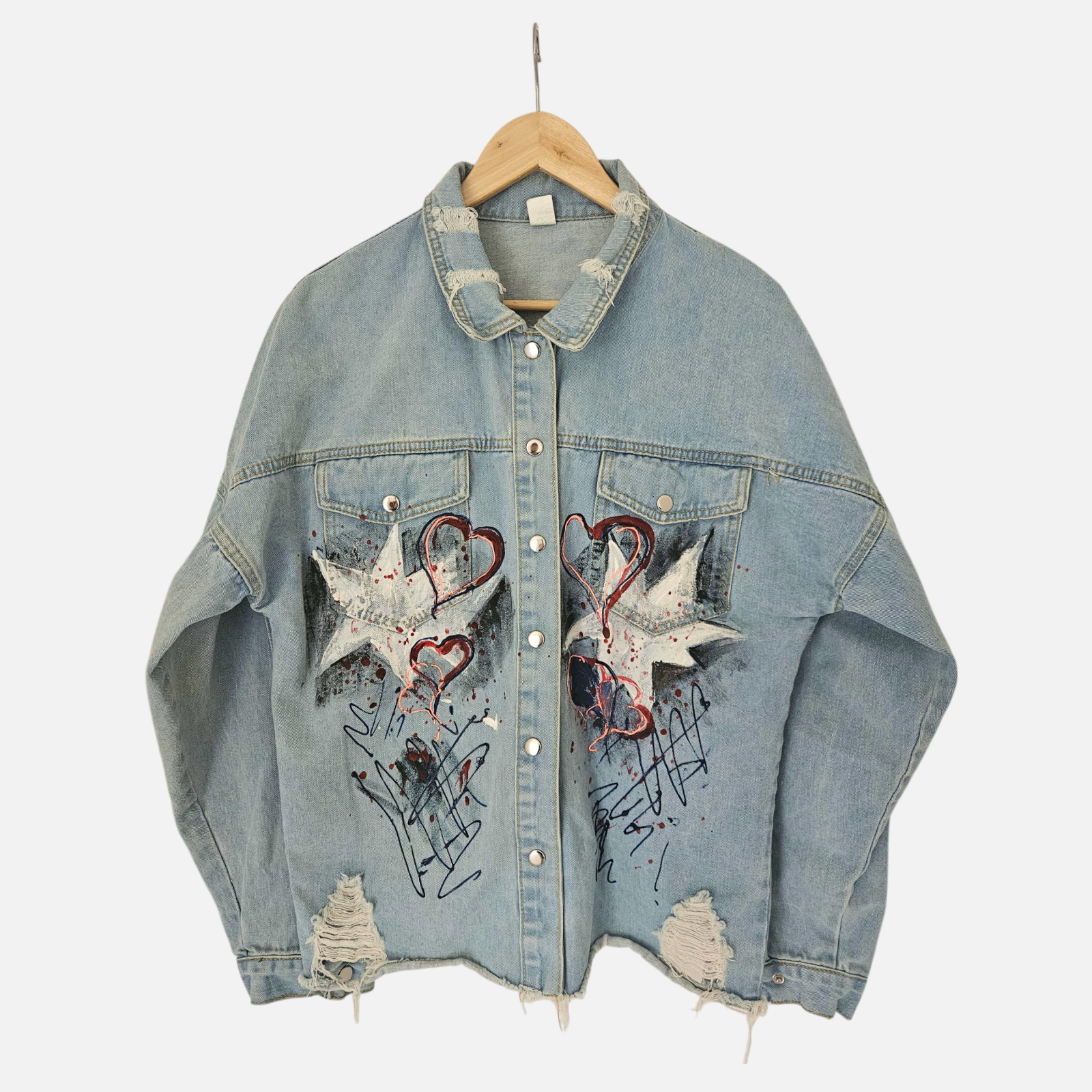 Pop Impact – Hand-Painted Denim Jacket