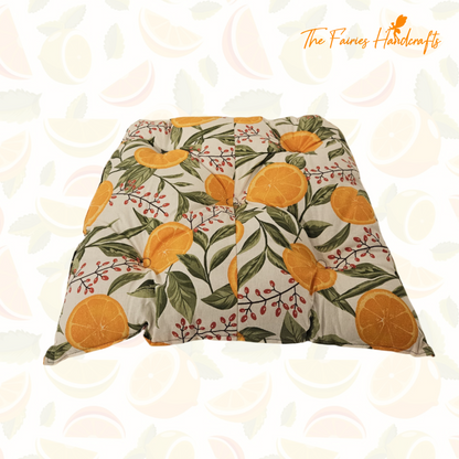 Handmade Cotton Chair Cushion – Citrus Bliss Design