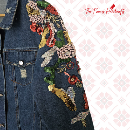Maramureș Muse – Hand-Painted Denim Jacket