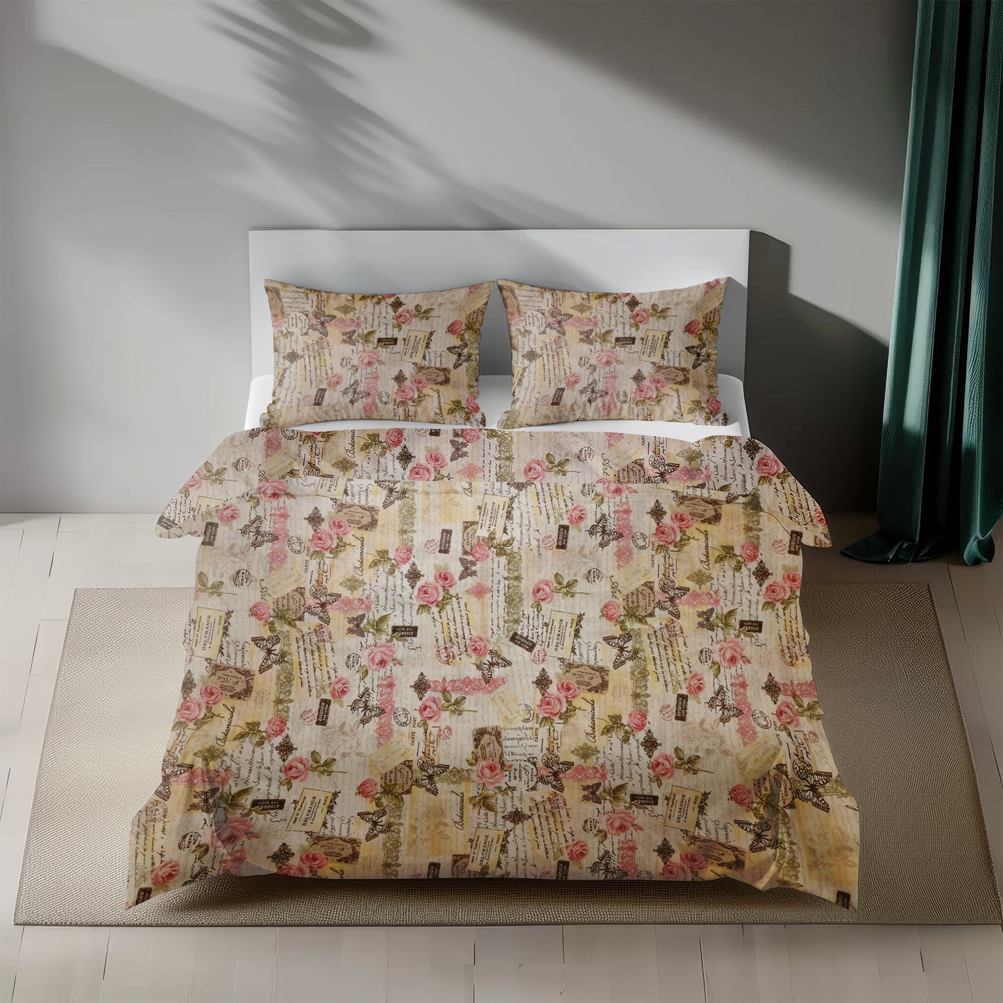 Love Letters – Vintage Rose Bedding Set (Size Double)